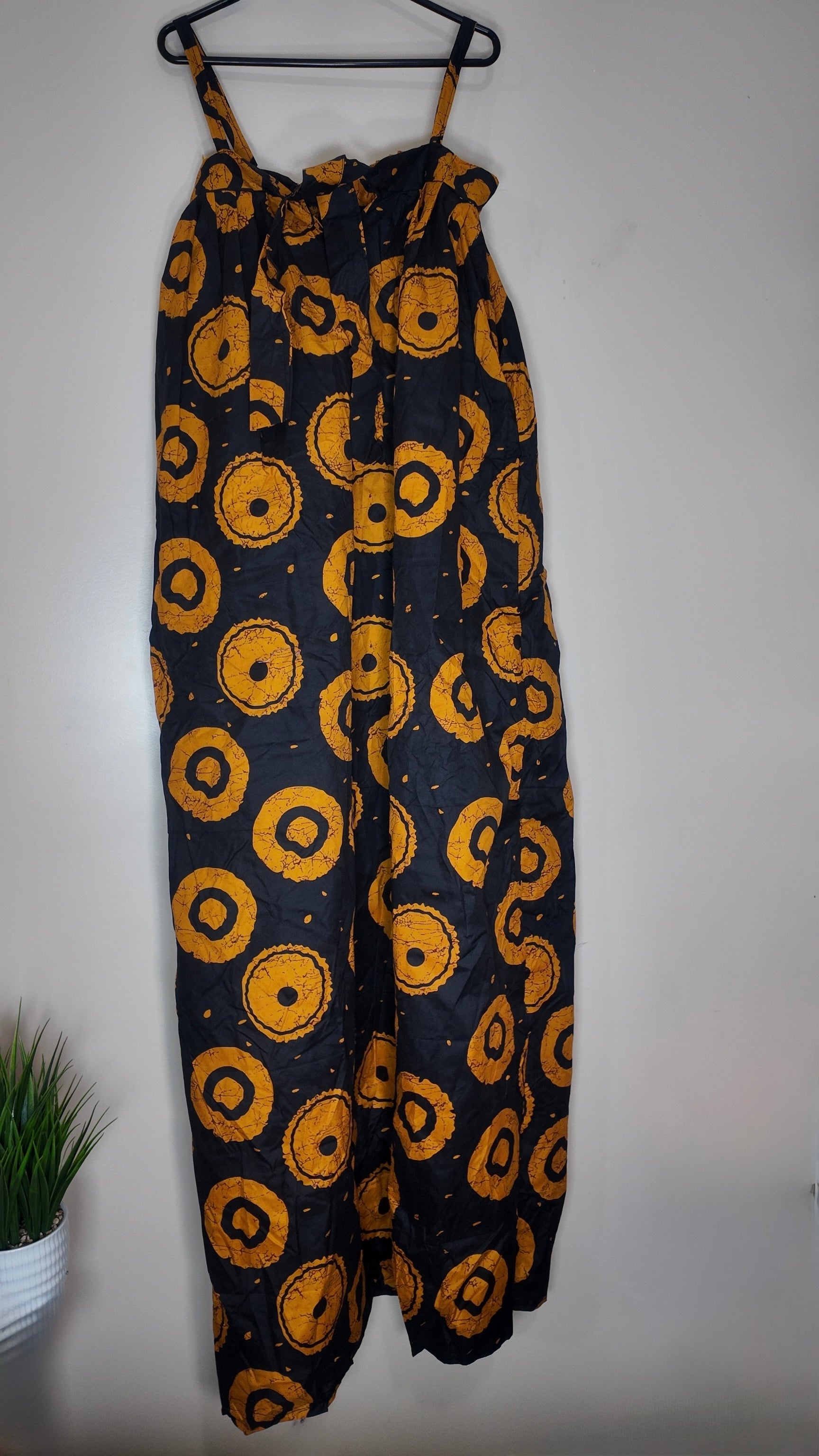 African Print Dress Women's Fashion.  With Two Pocket Side. Size: L , XL.