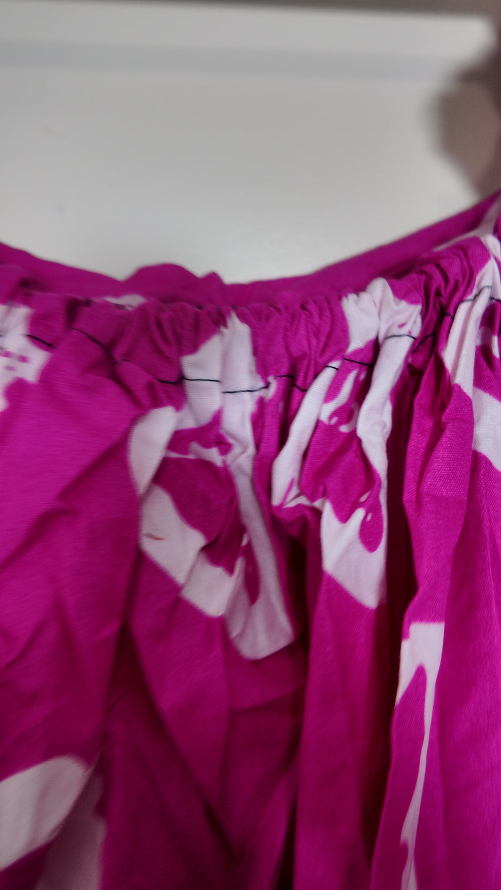 Women’s Pink/White Geometric Strappy Sleeveless Maxi Dress Long Ruffle