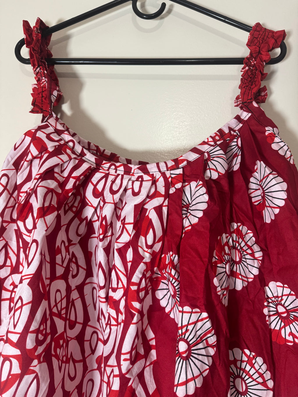 African Print Dress Women's Fashion.  With Two Pocket Side. Size: L , XL.