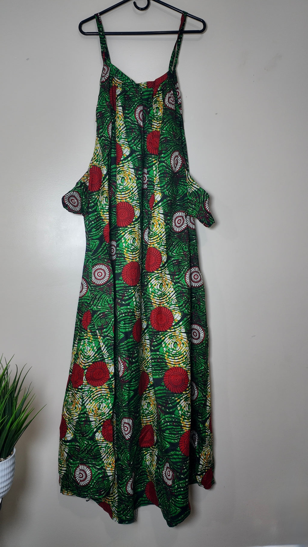 African Print Dress Women's Fashion.  With Two Pocket Side. Size: XL, XXL.