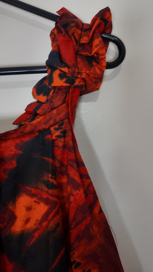 African Print Dress Women's Fashion.  With Two Pocket Side. Size: L , XL.
