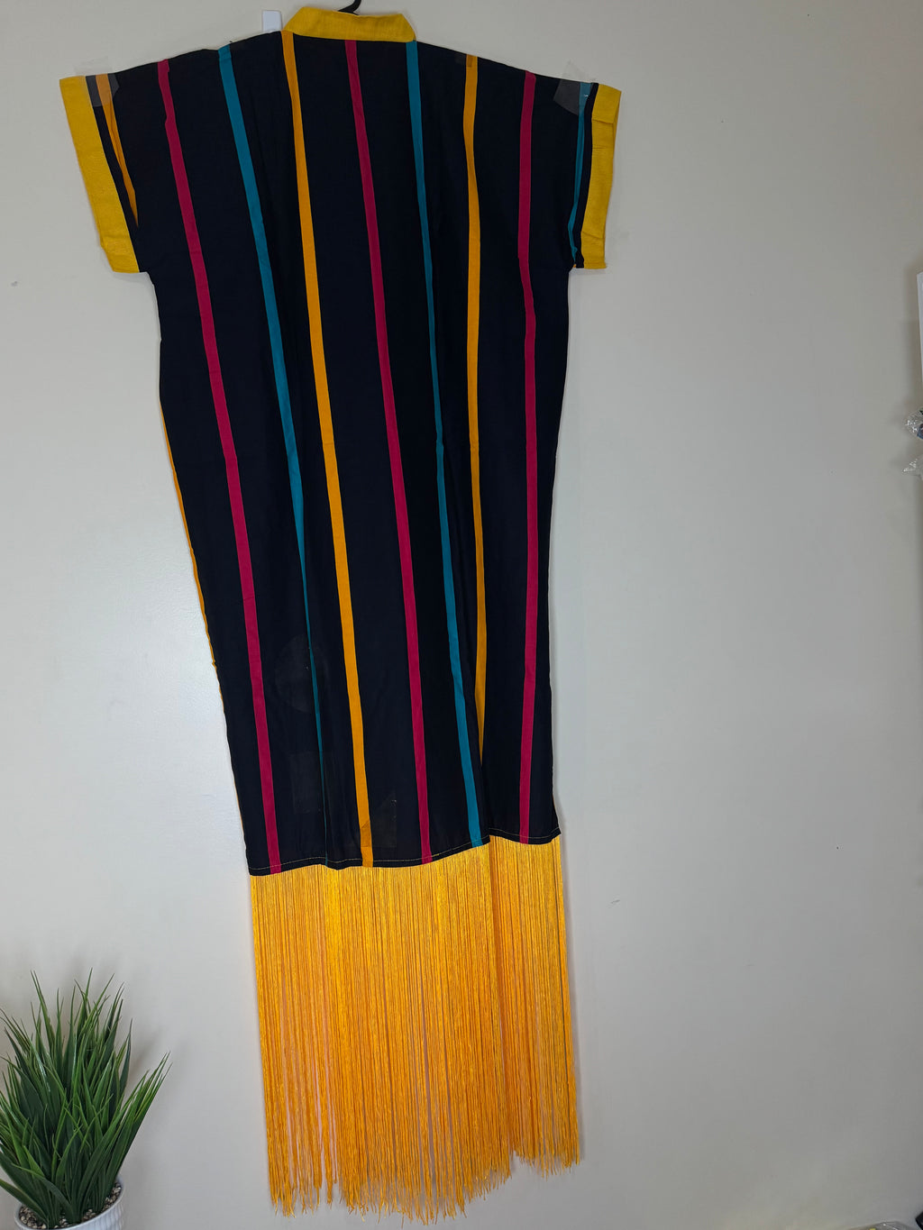 African Print Dress Women’s Fashion
Long Dress. With Two Side Pockets 
Size: Fits.L , XL.