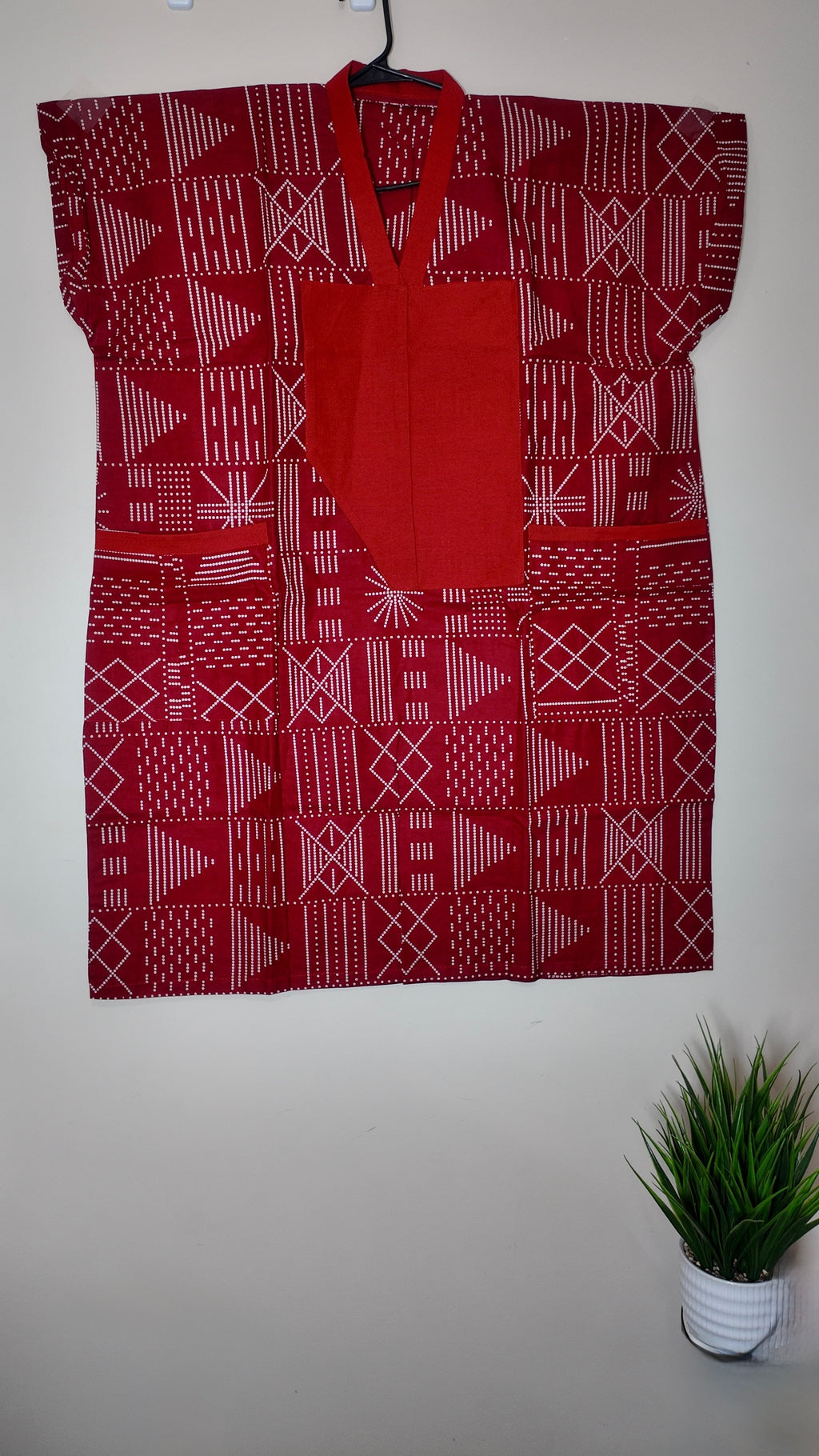 African Print Dress Women’s Fashion Size: Short Dress Two Side Pockets. L, XL.