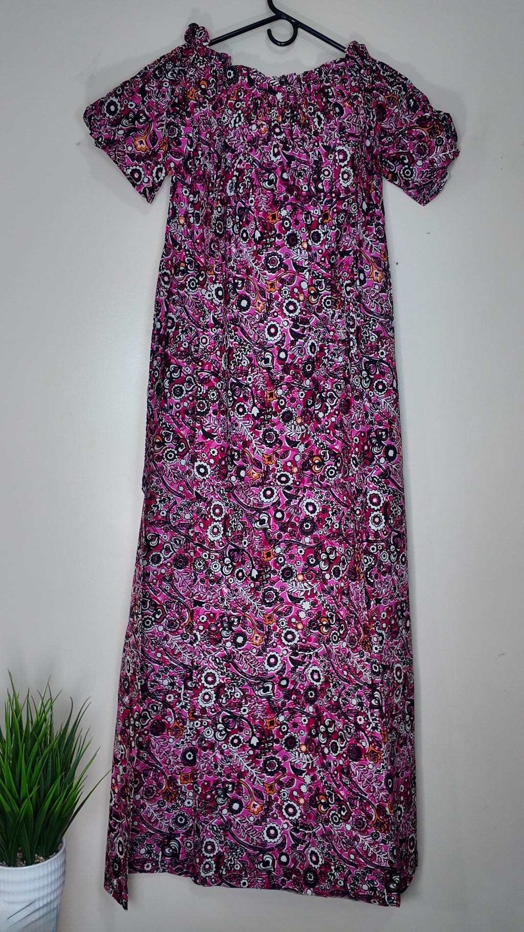 African Print Dress Women’s Fashion. Long Dress With Scarf.  Size: L , XL, XXL.