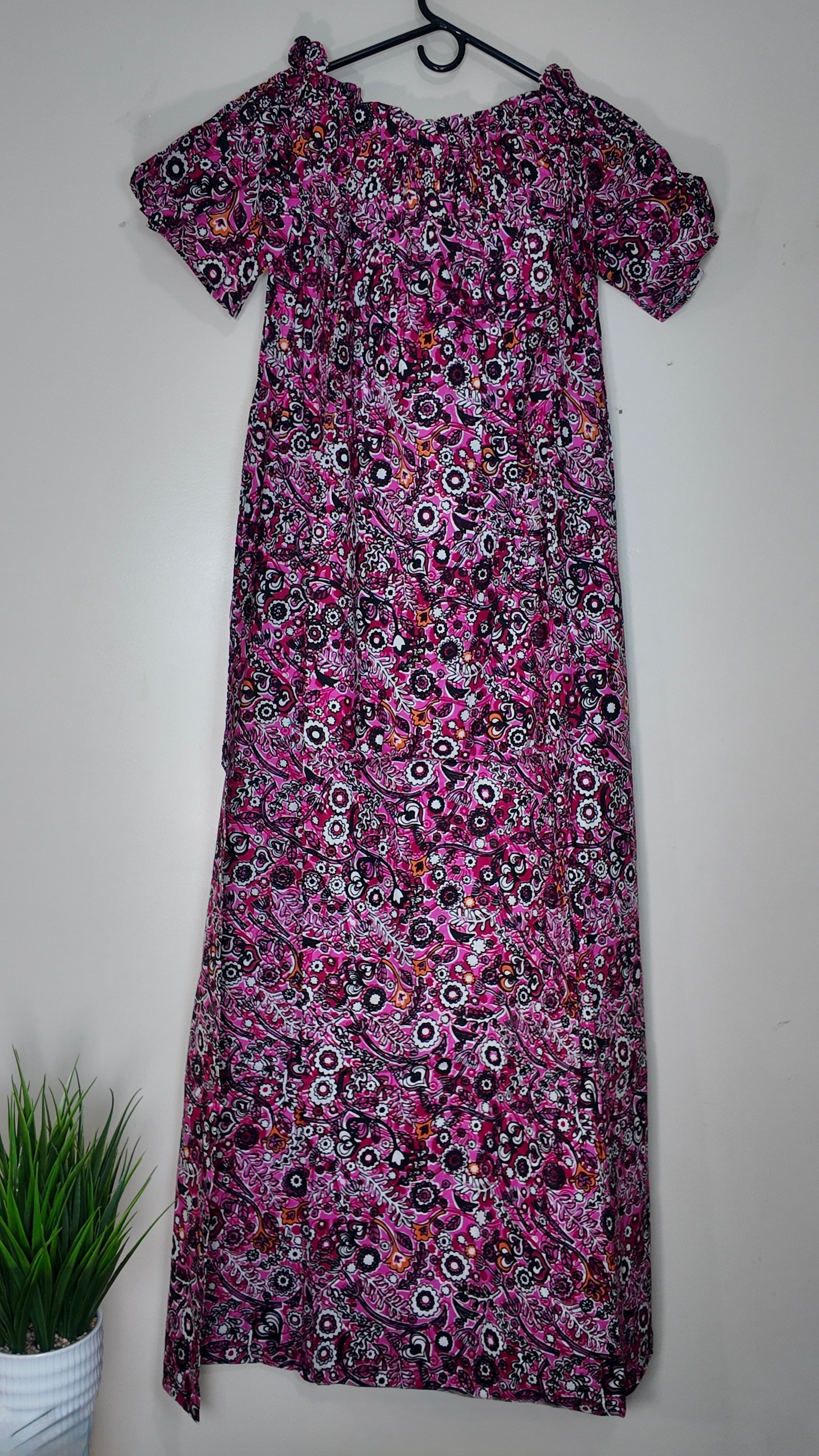 African Print Dress Women’s Fashion. Long Dress With Scarf.  Size: L , XL, XXL.