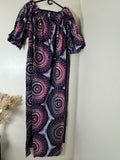 African Print Dress Women’s Fashion. Long Dress with belt and Scarf. 3 Piece sets.
Size: Fits. XL, XXL