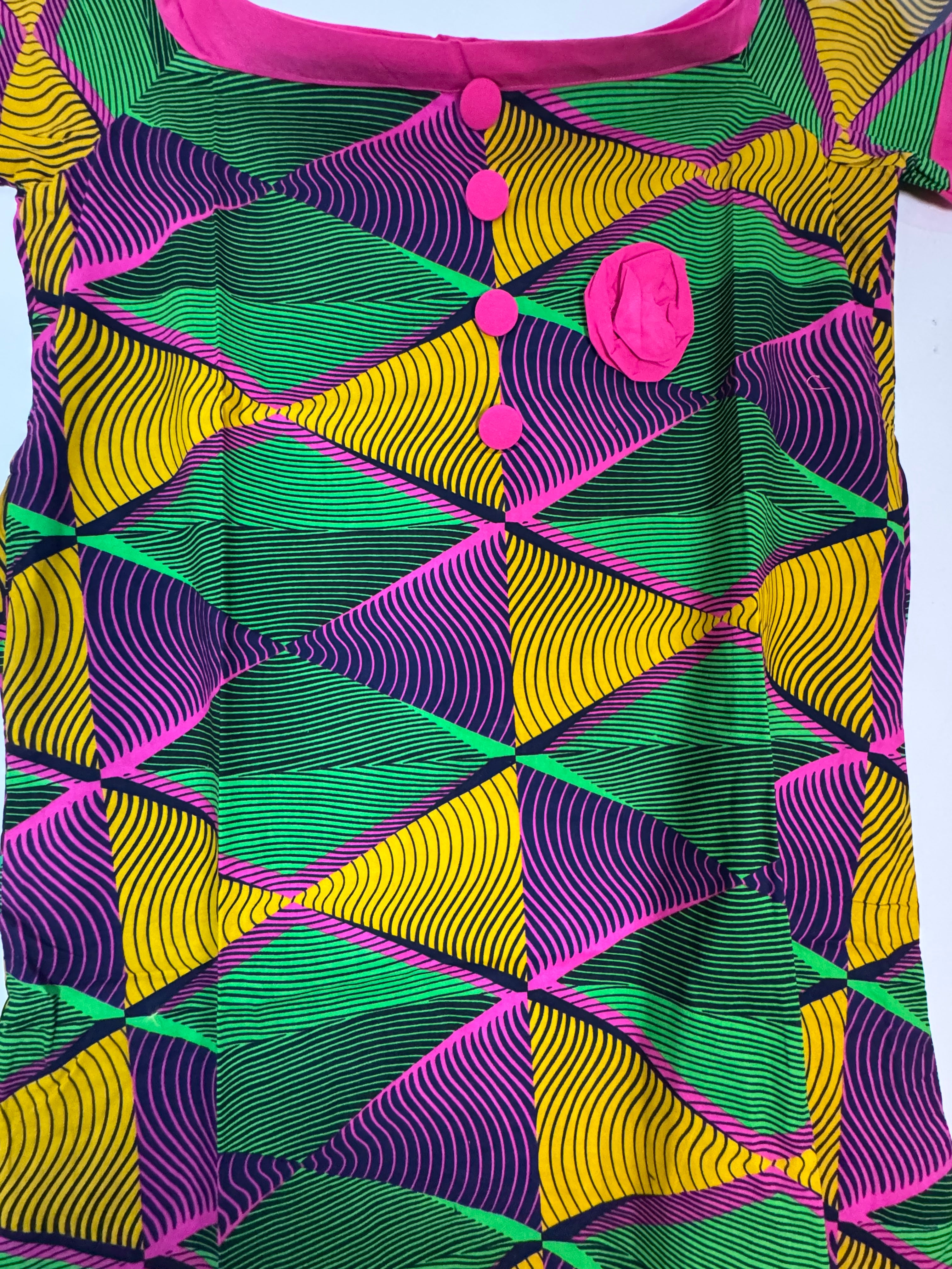 Women’s Dress. African Clothing. Long Dress With Scarf And With Two Pockets Side. Two Piece Set. 
Size: XL, XXL