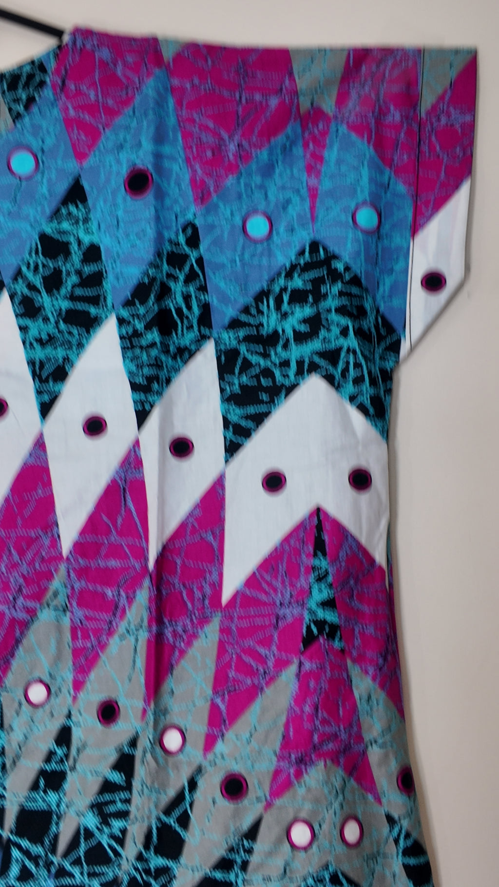 African Print Dress Women's Fashion.  With Two Pocket Side. Size: L