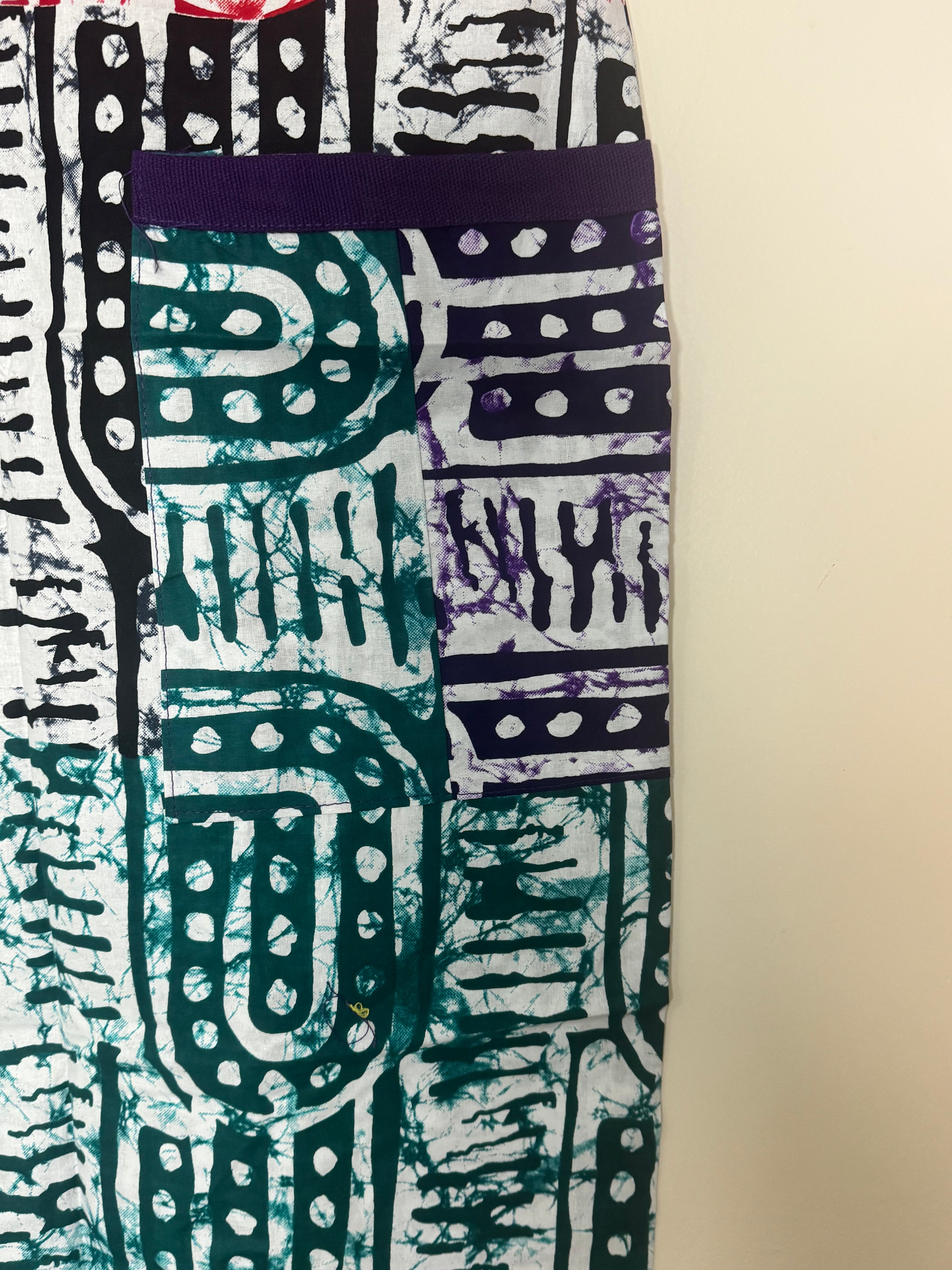 African Print Dress Women’s Fashion Size: Short Dress Two Side Pockets. L, XL.