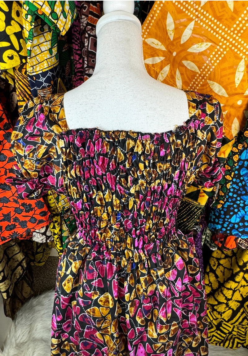 Ankara fabric, with two side pockets